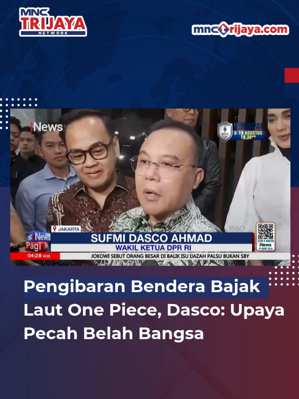 Pengibaran Bendera Bajak Laut One Piece, Dasco: Upaya Pecah Belah Bangsa  #trijayafm  #bendera  #onepiece #onepieceanime #dasco 