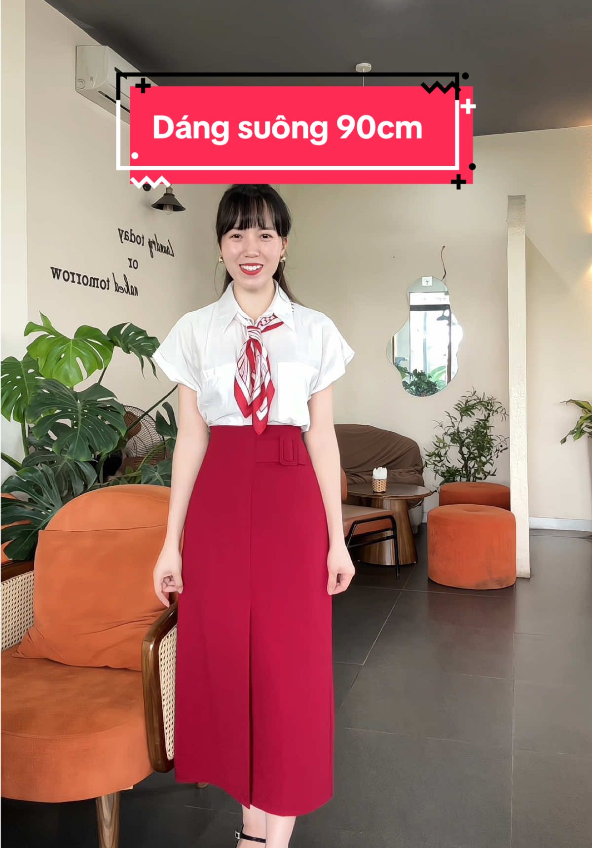 Chân váy suông cách điệu dài 90cm xẻ trước, đai lệch 1 bên đây ạ ❤️ #gucuatoet #xuhuong #thoitrangcongso #hot #chanvaycongso #trend #congso 