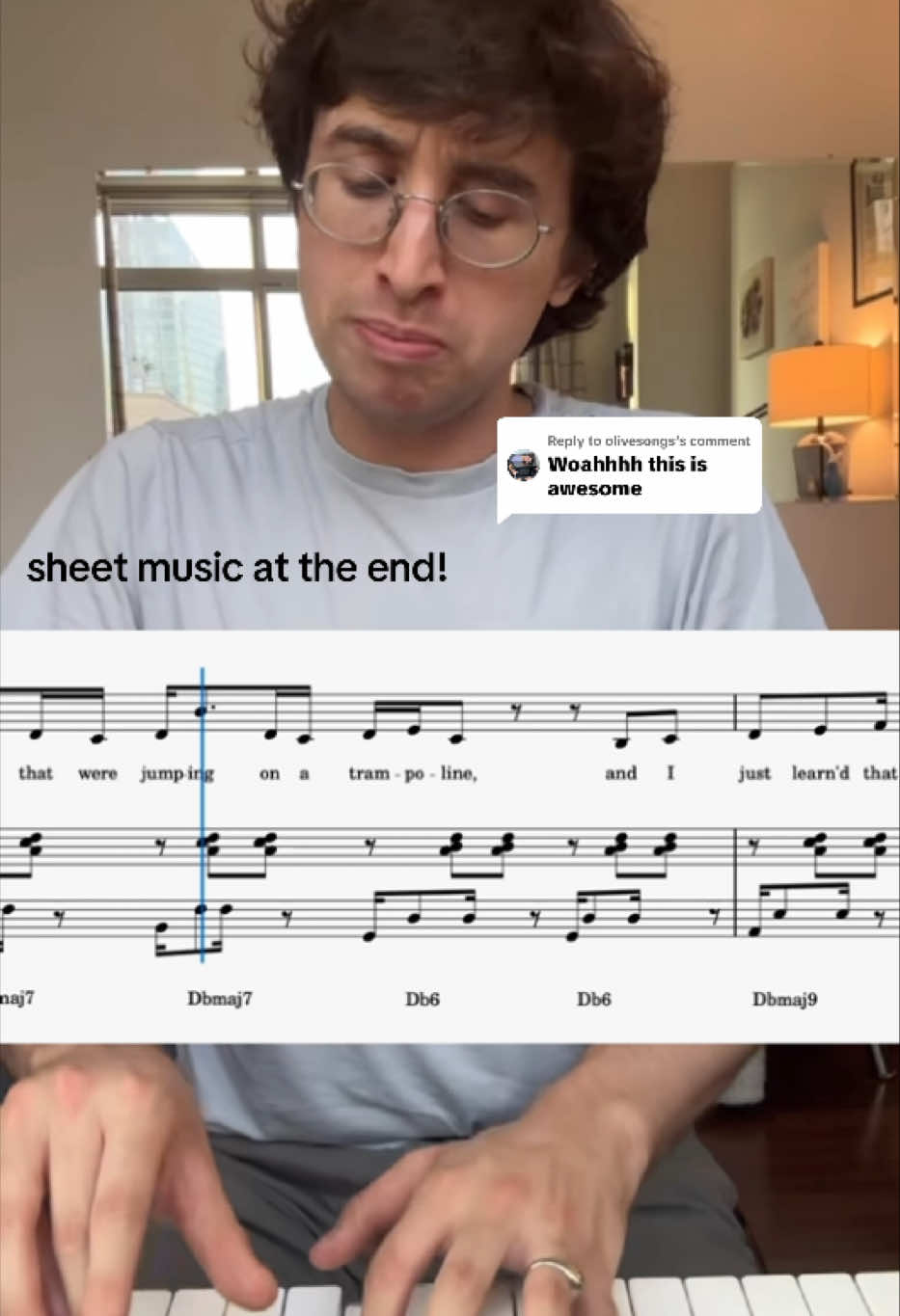 Replying to @olivesongs here’s the transcription for both parts together (with somewhat proper beaming and a probably very incorrect set of guitar chords)! thank you @olivesongs for your service this was a lot of fun!!! #music #piano #sheetmusic #musictranscription #fyp #sightreading #musician #viral #fentysuperbrandday  #ai 