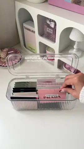 dust-proof transparent acrylic storage 🎀💫 #storage #storagebox #acrylicstorage #perfumeorganizer #brushorganizer 