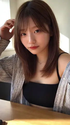 ねぇ、見てないフリして見てたでしょ？ #saico #美女 #aivideo #aigenerated  #カフェタイム #自然光 #fyp #おすすめにのりたい #japanesegirl #morningcoffee