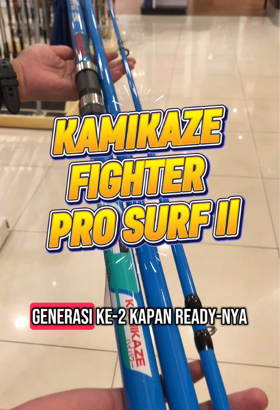 KAMIKAZE FIGHTER PRO SURF II sambung 3  Material carbon terdapat ring di setiap section Action kaku cocok untuk pasiran surf casting & rock fishing Tersedia ukuran : - 360cm section 3 Ring guide 5+1 Lurewt 100-200gr - 390cm section 3 Ring guide 5+1 Lurewt 100-200gr - 420cm section 3 Ring guide 6+1 Lurewt 100-200gr - 450cm section 3 Ring guide 6+1 Lurewt 100-200gr #paydaysale #bursapancingjakarta #kamikaze #fighterprosurfii #fishingtiktoks #surffishing #joranpancing #joransambung3pasiran 