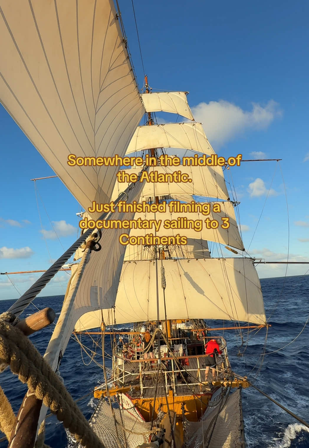 Just finished filming a documentary sailing to 3 Continents 