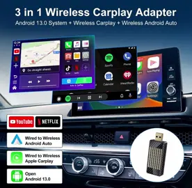 Mini Al Box -Streaming Netflix/Youtube/Tiktok in auto! Adattatore 2 in 1 Wireless CarPlay e Android Auto adatto solo per auto con CarPlay cablato di serie #rek #tiktokshop #top #carplay 
