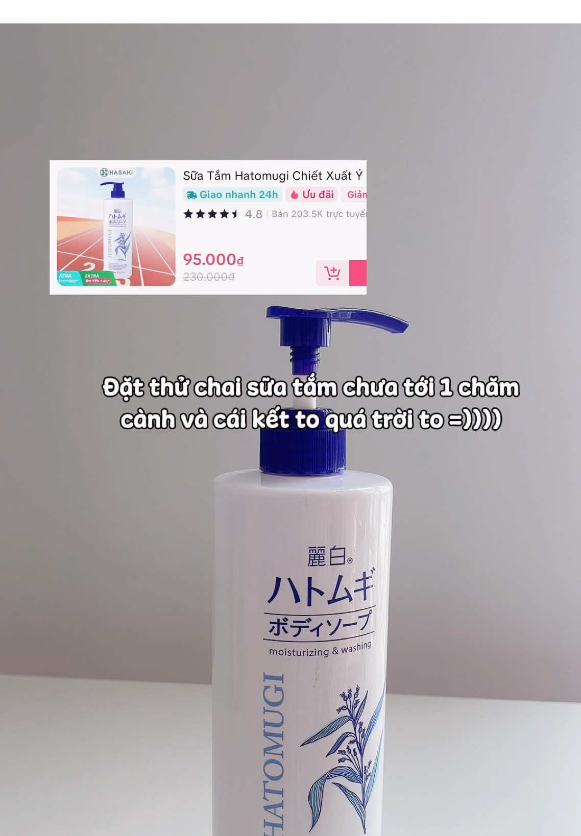 Sữa tắm Hatomugi chiết xuất Ý Dĩ Nhật Bản 💦✨🛁🚿 #hgreview #suatamhatomugi #suatamhatomugi800ml #hatomugi #suatamydi 
