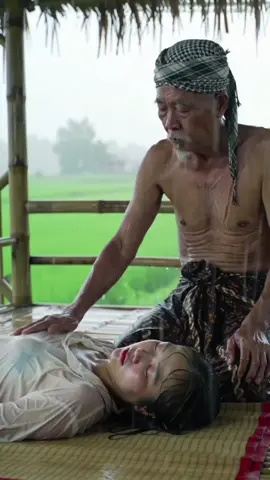 Asmr relax stress in bamboo hut, Listen rain sounds  #shortsreels #shortsvideos #asmrvideo #peacful #raining #rurallife #relax #rain #comfort #relaxingvideos