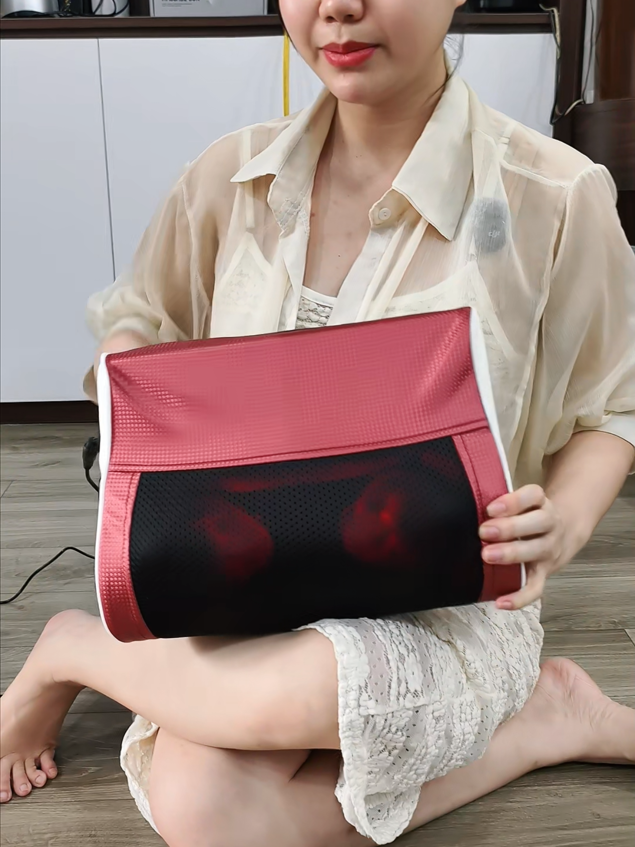 Gối Massage Hồng Ngoại 20 Bi Cao cấp 6 nút điều khiển thế hệ mới #goimassage #maymassage #chamsocsuckhoe #gocvanphongcuatien 