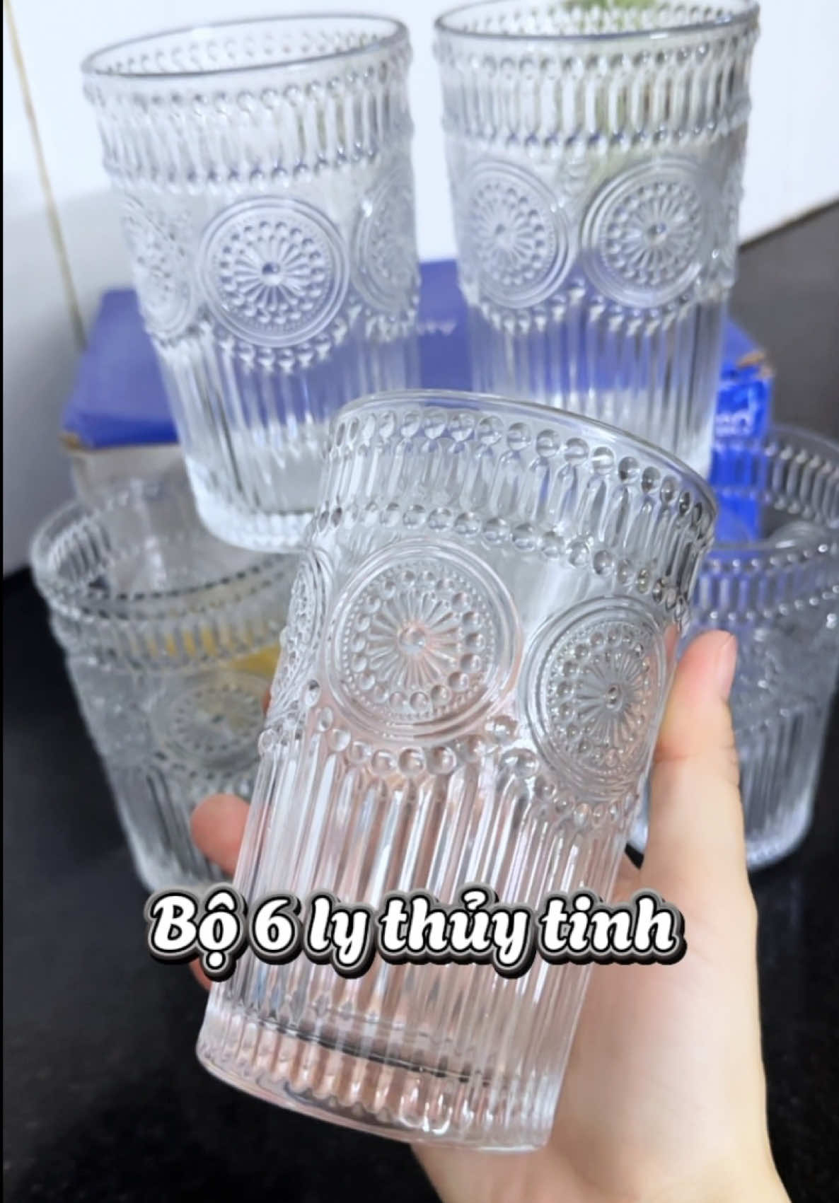 Bộ 6 ly thuỷ tinh hình hoa mặt trời dung tích 380ml #lythuytinh #lythuytinhcaocap #giadung #affiliatemarketing #tiepthilienket #thaivan879 