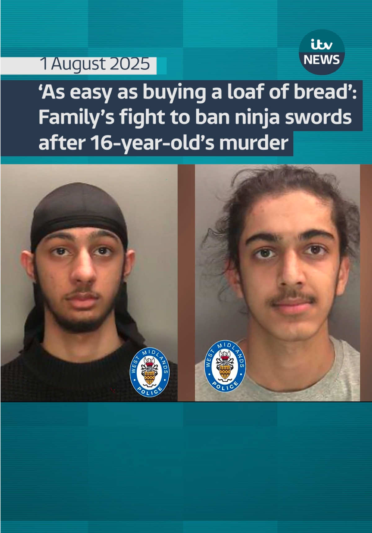 Ronan Kanda was stabbed to death with a ninja sword on the way to his friend's house in June 2022, in a case of mistaken identity. #itvnews 