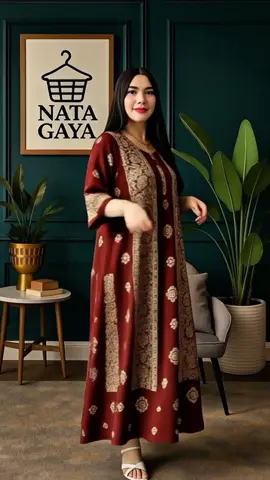 DRESS KOMBINASI LENGAN 3/4 #dressjumbo #natagaya #titokafilliate #fypシ゚ 