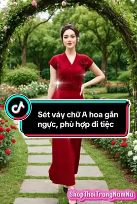 Sét váy chữ A hoa gắn ngực #ShopThoiTrangNamNu #hottrend #thinhhanh #vairal #setvaychuAhoagannguc #setaocovkemchanvay #setaocov 