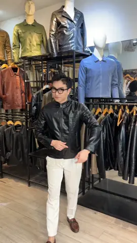 Áo da cổ tầu lót lông #thờitrangnam #aodanam #luongxuanthang #muataitiktokshop #aoda #aokhoacda #áokhoac 