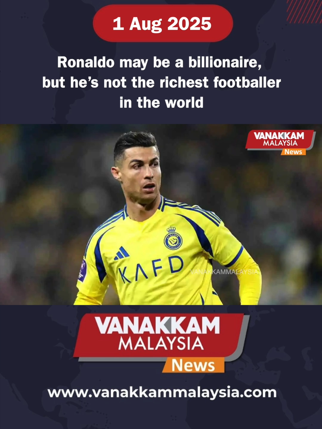 Ronaldo may be a billionaire, but he’s not the richest footballer in the world #latest​ #vanakkammalaysia​ #Ronaldo #billionaire #hes #not #richest #footballer #world #trendingnewsmalaysia​ #malaysiatamilnews​ #fyp​ #vmnews​ #foryoupage #malaysiatamilnews
