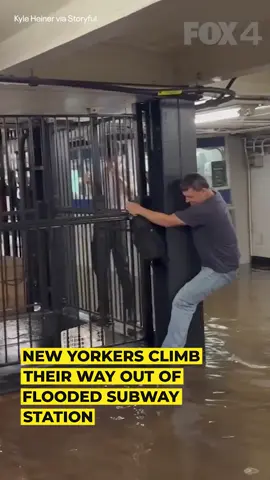 New Yorkers’ subway rides home were disturbed by flash flooding on Thursday, July 31, prompting commuters to climb onto grates to make their way out of stations. Footage captured by Kyle Heiner shows commuters scale grates and climb their way out of Brooklyn’s 7th Avenue subway station. The MTA had previously warned locals of expected heavy rain and flooding on July 31 and August 1, and encouraged subway users to allow for extra time and check statuses on the service’s app. Large portions of New York City, including Manhattan, northwest Brooklyn, and Staten Island, as well as Queens and The Bronx, were under flash flood warning on Thursday, the National Weather Service advised.