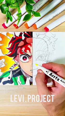 Drawing Tanjiro Vs Akaza✨|| Part 1 / Stained Art🎨 #drawinganime #tanjiro #tanjirokamado #akaza #demonslayer 
