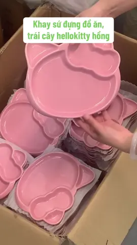 Khay đựng đồ ăn trái cây kitty hồng #fyp #đĩa #ilovetiktok #hellokitty #tiktokshop #eating #tiktok 