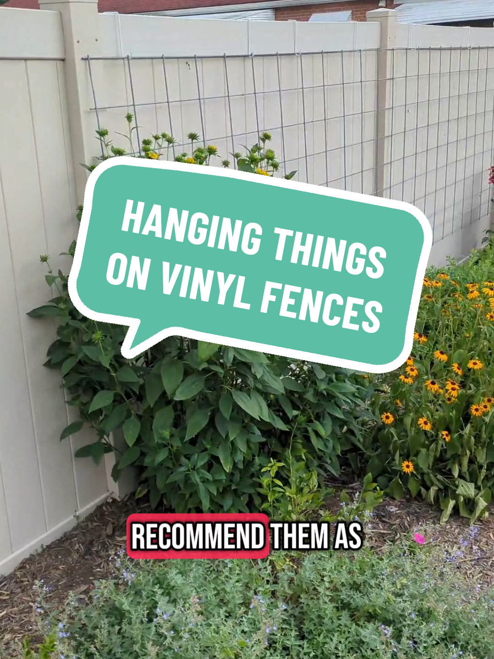 I looove these little hooks for hanging things on our vinyl fence👍 no damage, no holes, and definitely super secure. big fans. #backyardgardener #gardentok 
