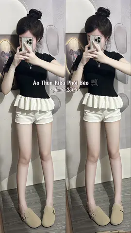 Áo Thun Kiểu Phối Bèo ✨ @Phulinh2505 #aokieu #aothunkieu #thoitrangnu #outfitideas #aothunnu  