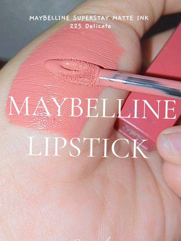 maybelline superstay matte ink, shade of 225 delicate #maybelline #mattelipsticks  #maybellinematteink  #maybellinematte  #creatorsearchinsights 