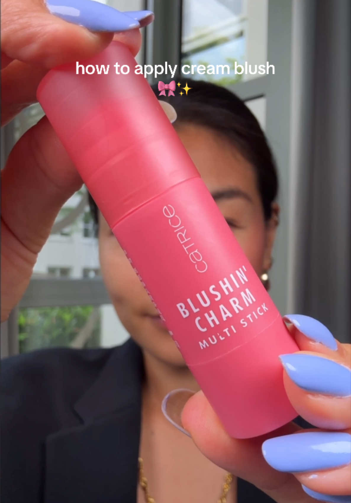 Not sure how to use cream blush? 💗 Watch to see exactly where, how and how much to apply 🫶🏼  Product shown:  ✨ Blushin‘ Charm Multi Stick in - 010 Pink Sweetheart  #catrice #catricecosmetics #creamblush #blushtutorial #howtoapplyblush #makeupforbeginners #glowyskin #naturalmakeuplook #blushtrend 