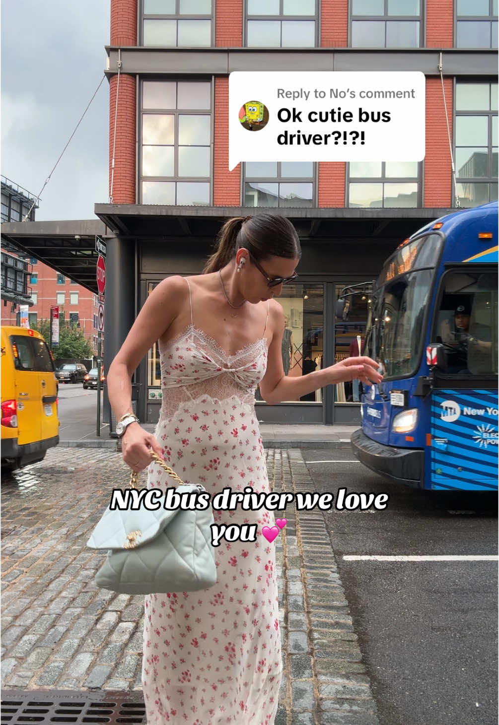 Replying to @No  The real hero of this video is this nyc bus driver! Tiktok do your thing and find this gem of a human  #fitcheck #nycbusdrivers 