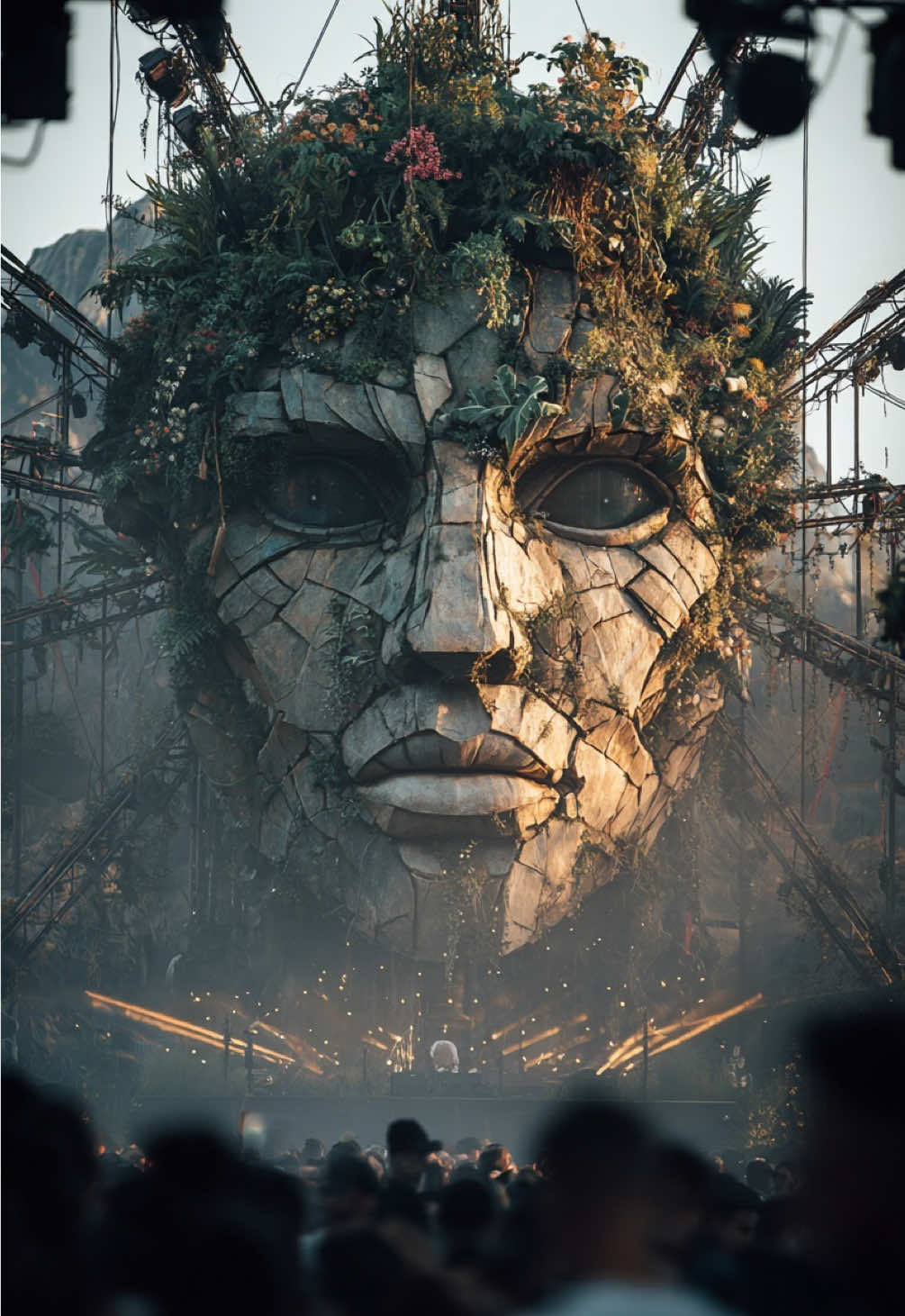 📍 NULORA x Signal Remnant // Terra Gate, Sova Basin   🗓 2023.05.18   🪨 Phase: Rootform 00:33 — The face was made of stone.   But it watched like something alive. #NULORA #synthetictour #visualritual #loopvisual #technoart #generativevideo #anymainspired 