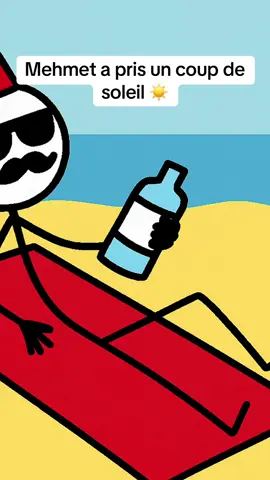 Pt3: Mehmet a pris un coup de soleil ☀️ #animation #humour #sante #mehmet #coupdesoleil #été