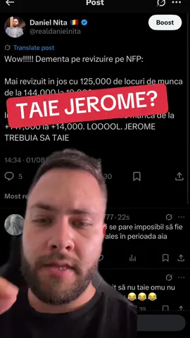 Date slabe din SUA: riscul de recesiune crește, iar șansele pentru o tăiere de dobândă în septembrie se intensifică Astăzi au fost publicate cele mai recente date din piața muncii din Statele Unite. Rata șomajului a fost de 4.2%, în linie cu așteptările analiștilor. Însă sub suprafață, cifrele indică o încetinire clară a economiei: Doar 73.000 de locuri de muncă au fost adăugate în ultima lună, cu mult sub estimarea de 115.000 Lunile anterioare au fost revizuite în jos semnificativ, semnalând că încetinirea pieței muncii este mai profundă decât se credea Aceste date au alimentat temerile privind o posibilă recesiune în SUA și au dus la o reevaluare bruscă a așteptărilor din partea piețelor. Probabilitatea unei tăieri de dobândă de către Rezerva Federală în ședința din septembrie a crescut puternic. Analizăm în acest video ce înseamnă aceste date pentru investitori, cum ar putea reacționa piețele și ce mutări ar putea face FED-ul în lunile următoare. #jeromepowell #unemployment #interestrates #trump 