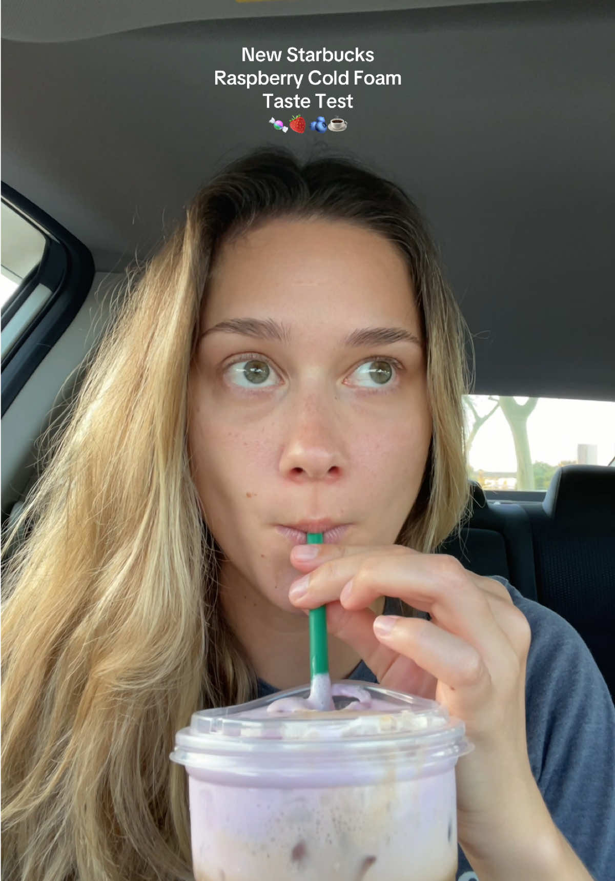 I know I drink this wrong, I just like using a straw #starbucks #coldfoam #tastetest #longhair #drinkreview 