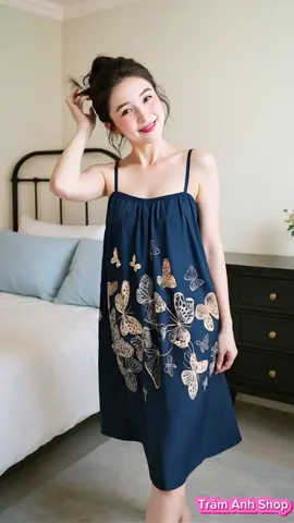 Đầm Ngủ Hai Dây Hoạ Tiết Dễ Thương Xinh Lắm Nha #thoitrangnu #damngu #vayngu #vaynguquyenru #tramanhshop30 