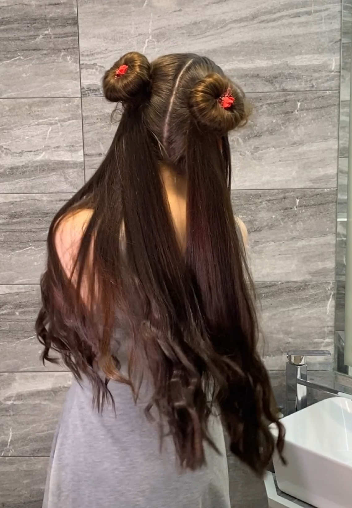 Tried a Sailor Moon hair today 🌙 #hairtok #hairstyle #hairstyletutorial #hairstyles #ponytailhairstyle #hairbun #sailormoon 