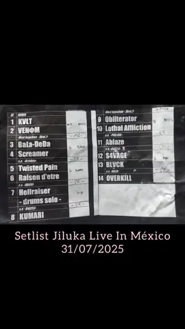 setlist de #Jiluka en México🇲🇽