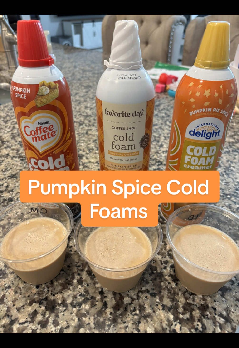 Pumpkin spice cold foam taste test! I love cold foam on my iced coffee or iced chai lattes. 🍂🍁🎃 #coldfoam #icedcoffee #tastetest #newproduct #targetfinds #coffeemate @International_Delight 