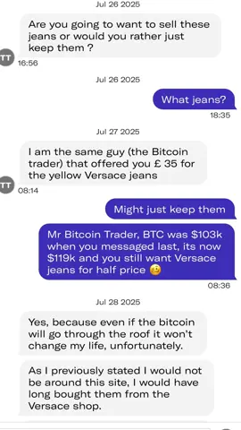 Mr Bitcoin trader is back tryna hustle us for jeans #vintage #streetwear #shop #y2k #fyp 