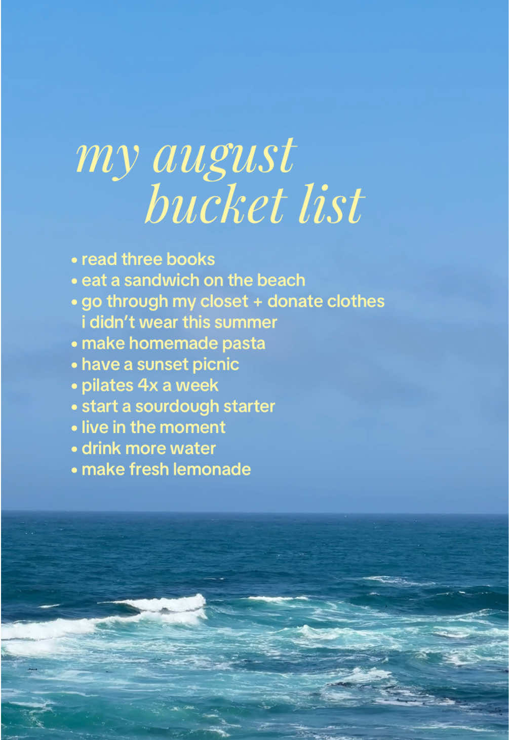 my august bucket list 🐚🌊 #bucketlist #august #augustbucketlist #coastalliving 