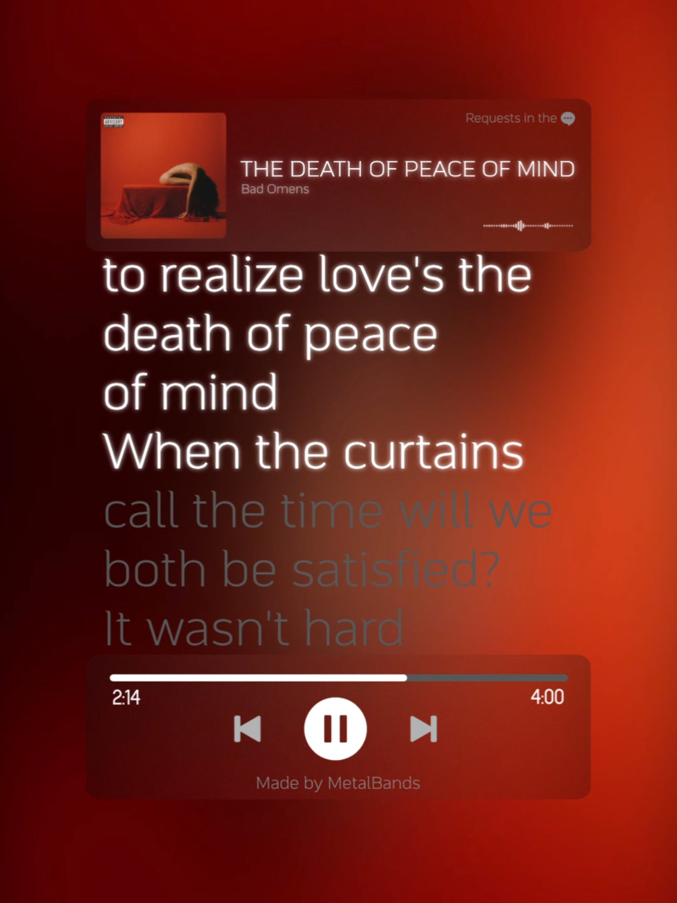 Be honest! How many times have you replayed this part? ❤️‍🔥 #badomens #metalcore #thedeathofpeaceofmind #lyricsedit #metalbands 