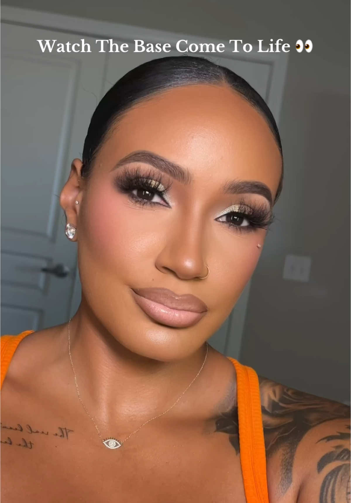 My exact base routine start to finish. Products included 👇🏽 Perfect for brides, glam girls, and anyone chasing that smooth finish! 🖤 •DETAILS• @Clinique Moisture Surge moisturizer & lip balm  @Peach & Lily Eye brightening cream  Oui Cherie gripping primer  @NARS Cosmetics Soft Matte primer | ‘Tahoe’ & ‘Macao’ natural radiance foundation | ‘Custard’ creamy radiant concealer  @Smashbox Cosmetics Photofinish primer  @Juvia’s Place ‘Warm Pecan’ bronzer  @Hourglass Cosmetics ‘Suede’ concealer  @Laura Mercier Translucent powder  @Dermablend Professional Translucent powder  @Huda Beauty ‘Banana Bread’ powder  @ONE SIZE BEAUTY ‘Medium Dark 2’ Turn Up The Base pressed powder | Powder Melt setting spray | On Til’ Dawn Sunscreen setting spray  @makeupbymario ‘Medium Dark’ bronzer | F4 brush  @Patrick Ta Beauty ‘She’s That Girl’ blush  @Charlotte Tilbury #2 pressed powder  @Morphe Cosmetics ‘Sunrise’ Cloudlight soft glow | M107, M202, V115, V106, V111 brushes  @The Makeup Shack T109 brush (use code ‘malessa’ for $$$ off)  #makeup #baseroutine #makeuptutorial #mua #makeupinspo #fyp #lasvegasmakeupartist #makeuptok #makeuphacks #makeuphacksforbeginners #makeuptips 