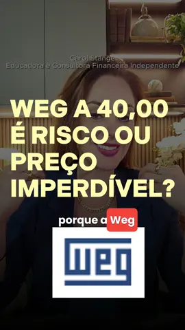 🛟 Weg afundando! Mas… será mesmo a maior oportunidade da Bolsa? 🤔 Neste vídeo, te mostro: 	- Por que a ação caiu tanto 	- O que o mercado não está te contando 	- Se vale entrar agora (ou ajustar posição) 	- E como calcular o crescimento esperado DO JEITO CERTO para a empresa 💎 👀 Se você comprou caro ou quer aproveitar a queda, esse vídeo pode clarear seu caminho com dados e estratégia. Me conta nos comentários: você tem Weg na carteira? 📬 E se quiser uma carteira com visão independente, sem empurrar produto, e que combine estratégia + rentabilidade + segurança, me chama no direct ou no e-mail 📧 contato@carolstange.com.br. 🤑 Link para desconto no Investing Pró: https://www.investing-referral.com/carolstange/  #CarolStange #consultoriaindependente #weg3 #açõesbrasileiras #carteiradeinvestimentos        