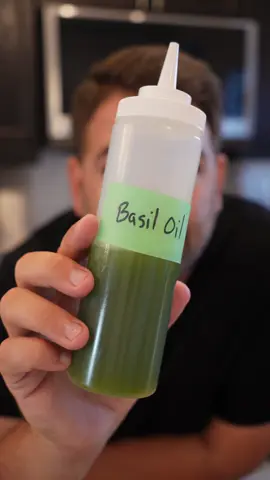 Herb Oil - Recipe Below Add a little fancy touch to home cooking with this simple technique. Adding a pop of colour and a punch of flavour these herb oils are so versatile. Follow @matrago more great recipes and food content! I learned this technique from my friend Julian D’Ippolito, chef and owner of Bar Prima and La Palma in Toronto. It can be used with any herb or even with different spices! It’s a great way to experiment and be creative. Ingredients: Large bunch of herbs (roughly 50 grams) you can use any you like. I used basil. Pro tip: add some spinach for even more vibrant colour. 1.5 cups of neutral oil Method: Combine your herbs and oil in a blender and blend on high until it forms a sludge. Heat the oil and herb mixture over medium heat and bring to a simmer or until it reaches 60°C. Remove from the heat and cool down in an ice bath to preserve the colour. Once cooled to room temperature, pour the mixture through a strainer lined with a coffee filter or cheesecloth. Store in a squeeze bottle or air tight container, in the fridge. Lasts about 1-2 weeks in the fridge. #HerbOil #BasilOil #kitchenhack #cooking #cookinghack 