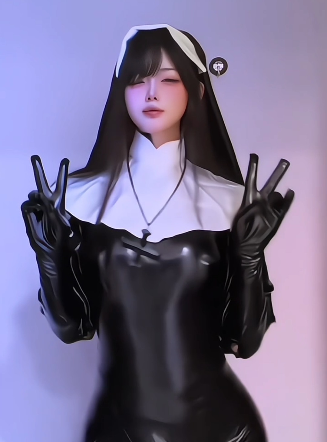 #修女 #修女cos #御姐 #皮裤 