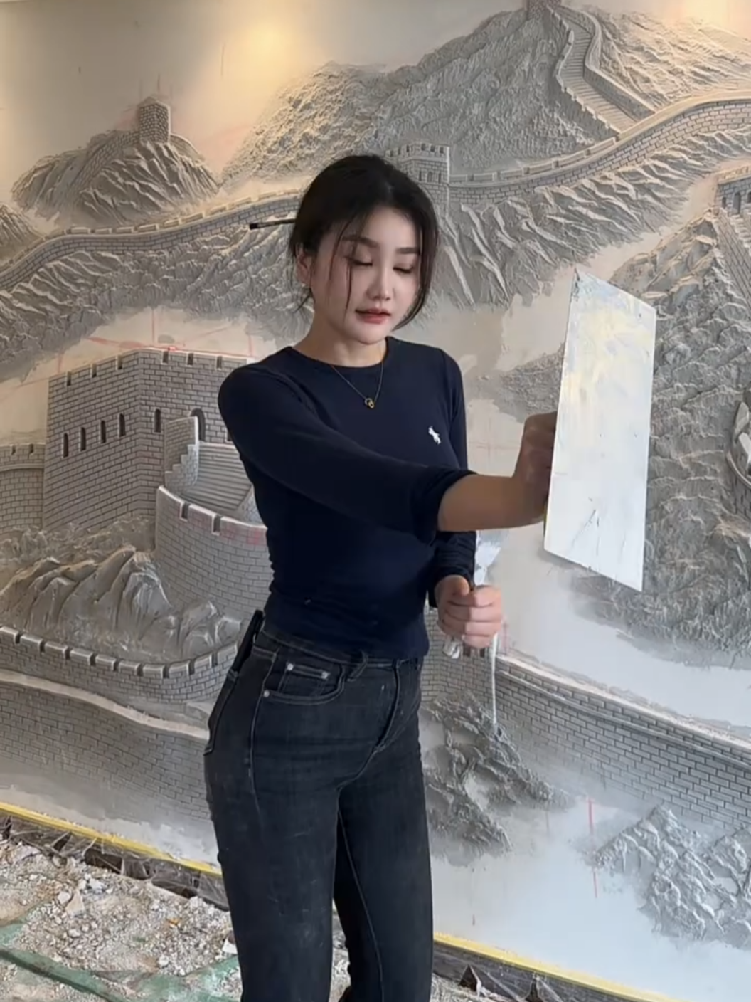 mural art painting on wall fresh design #artist #asmrvideo #foryoupage #trendingvideo #fypシ゚viral #artlover #muralist #art #painting