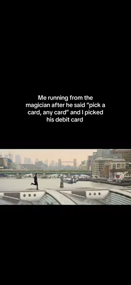Me running from the magician after he said “pick a card, any card” and I picked his debit card #missionimpossiblefallout #missionimpossible
