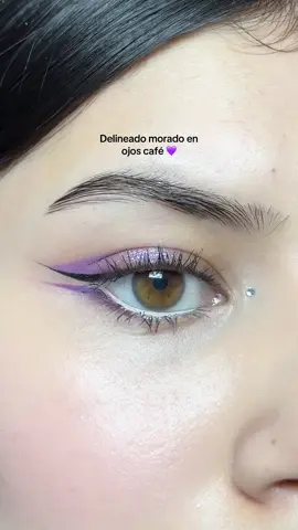 Delineado morado en ojos café 💜 #maquillaje #makeup #maquillajetips #maquillajetutorial #maquillajedeojos #delineado #delineador #maquillajenatural #maquillajefacil 