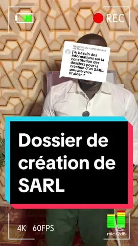 Réponse à @Mous Dossier ee création de SARL #sarl #société #entreprise #dissier #cherifcomputerservices #tchad 