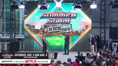 CM Punk and Gunther’s exchange on the SummerSlam Kickoff #cmpunk #gunther #WWE #wwesummerslam #SummerSlam 
