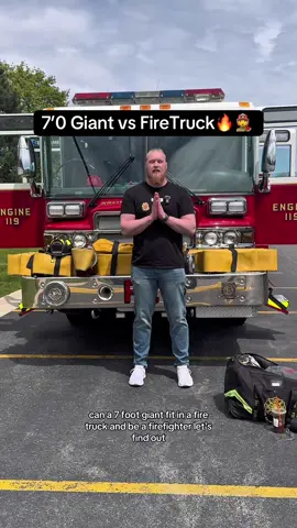 Do you think I’d be a good firefighter? 👩‍🚒  #firetruck #viking #firefighters #chicago #tall 