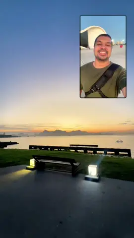 Vem comigo nesse passeio pelo Caminho Niemeyer ao entardecer! Pra passar um pouco de Paz pra vocês.. 🤩🎥☀️🛳️🌊  Uma belíssima noite. ❤️  Caminho Niemeyer - Niterói - RJ. #niteroi #niteroirj 