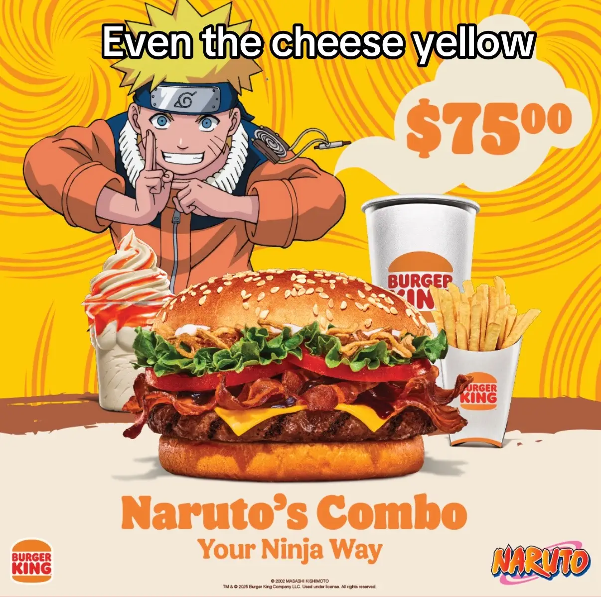 Shi better come wit chakra cuz 75$ is crazy#naruto #kurama #anime #bk #burgerking #burger #yellow #fyp #like 