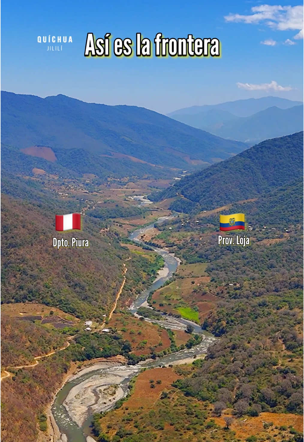 Frontera Perú 🇵🇪 - Ecuador 🇪🇨 Separados por el río calvas, un lugar que te falta conocer #quichuajilili #JILILI #Ayabaca #turismorural #lugaresparavisitar 