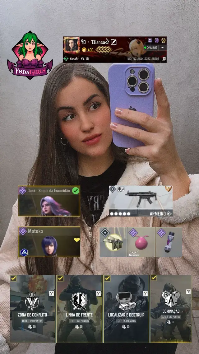 Não consegui escolher um modo só, scrrr jogo todos 🫠 #codm #codmgirl #Yodabr